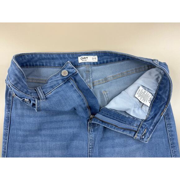 OAT New York Denim Maxi Skirt 10/30 Blue Jean Center Slit Y2K Cowboy Retro Rodeo - Picture 6 of 12